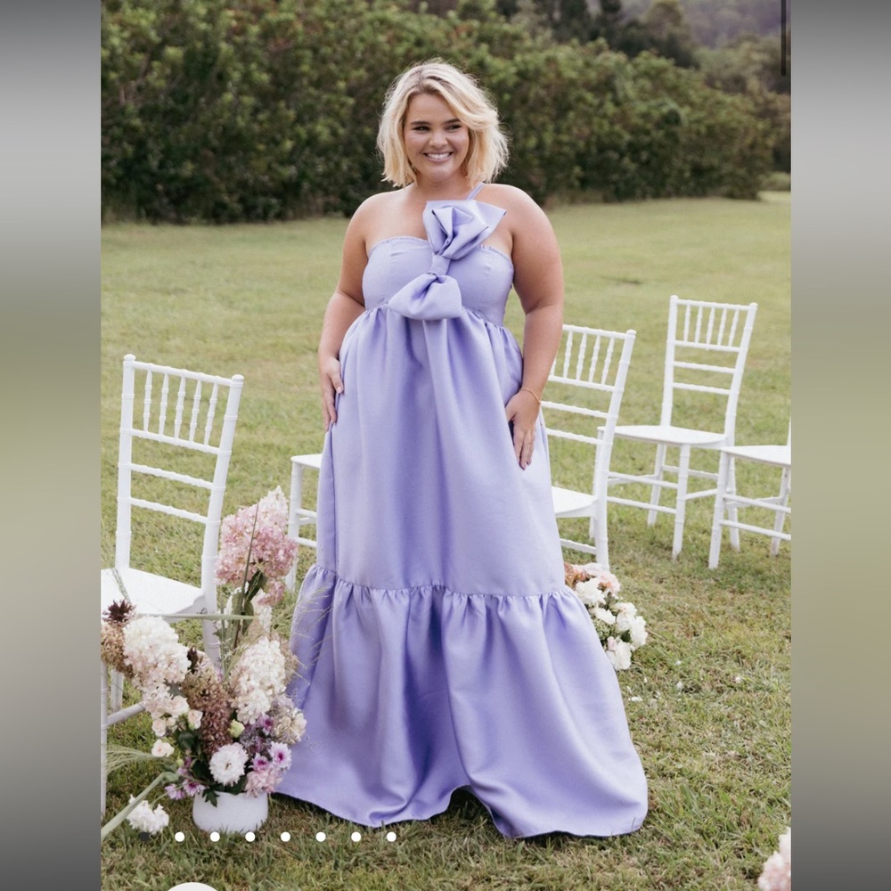 BETINA BOW FRONT MAXI DRESS - LILAC